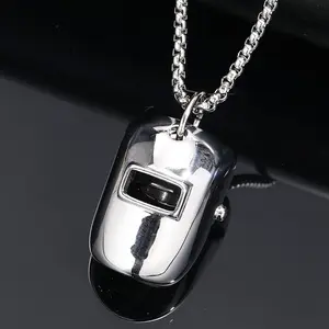 Mysterious Hip-Hop Simple Fashion Welder Mask Necklace, Hanging Jewelry for Men and Women,Ideal BIrthday&Holloween&Daily Gift Fot Boyfirend