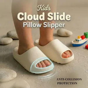 Lumubby Cloud Slides for Toddler Kids Lightweight Non-Slip EVA Pillow Slippers Open Toe Comfy Boys Girls Indoor Outdoor Beach Pool Slippers with Wave-Shaped Anti-Skid Sole