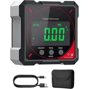 4 * 90?Digital Angle Finder 4-side   Digital Level Box with VA Display Rechargeable Angle Gauge IP54  Angle Measuring Tool for Woodworking, Construction,Table