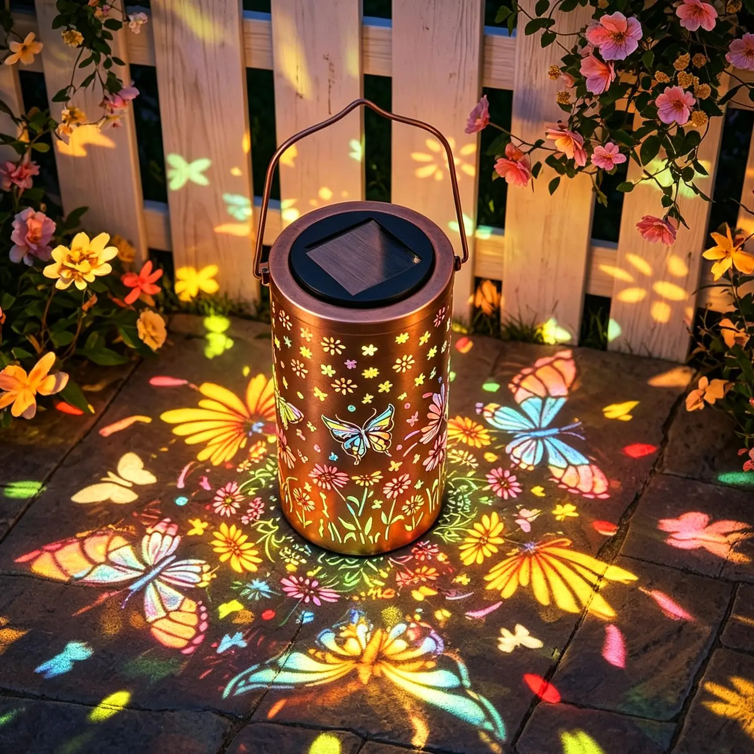Whimsical Colorful Butterfly Solar Lanterns - Outdoor Waterproof LED Hanging Fairy Lights, Outdoorlighting for Patio, Garden Decor, Ideal Gift for Mom, Birthday Friend