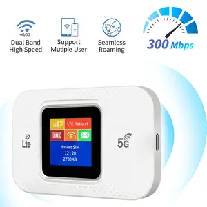 5G/4G Dual-Band Portable US version WiFi,LTE Mobile Hotspot Router Worldwide Portable,300Mbps High Speed,Connect Up to100+ Devices,Portable WiFi Hotspot Internet for Travel/Business/RV/Cruise