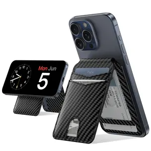 typecase Magnetic Wallet , Compatible with MagSafe Wallet, for iPhone Wallet with Adjustable Stand, for iPhone 15/14/13/12 Series, 4 Card Holder, Vegan Leather