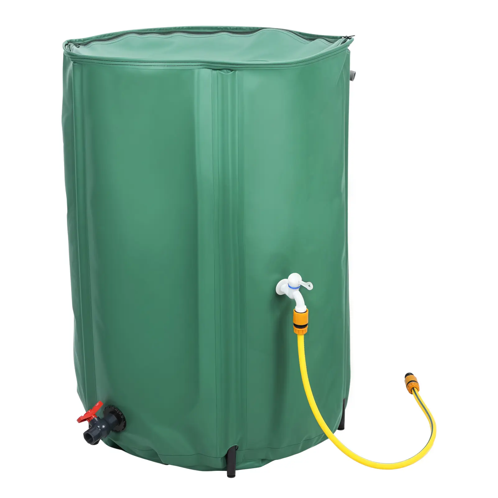 100 Gallon Rain Barrel Water Collection System, Collapsible Portable Water Storage Tank, Rainwater Collect System Downspout, Water Catcher Container with Filter Spigots and Overflow Kit