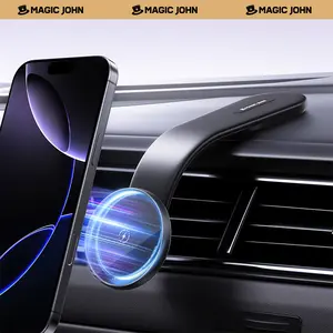 NEW - MAGIC JOHN Magnetic Car Mount – Bendable, MagSafe-compatible, strong magnet, one-hand use, air vent friendly