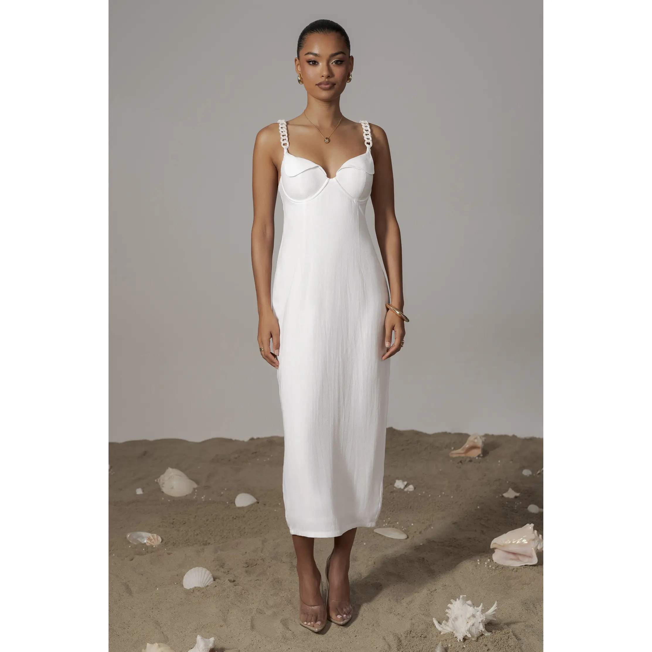 Ivory Secret Hideout Linen Dress