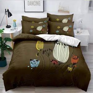 Jit 3 Piece Floral Butterfly Bedding Set, Soft Comfortable Breathable, Includes 1 Duvet Cover and 2 Pillowcases, Ideal for Bedroom Decor