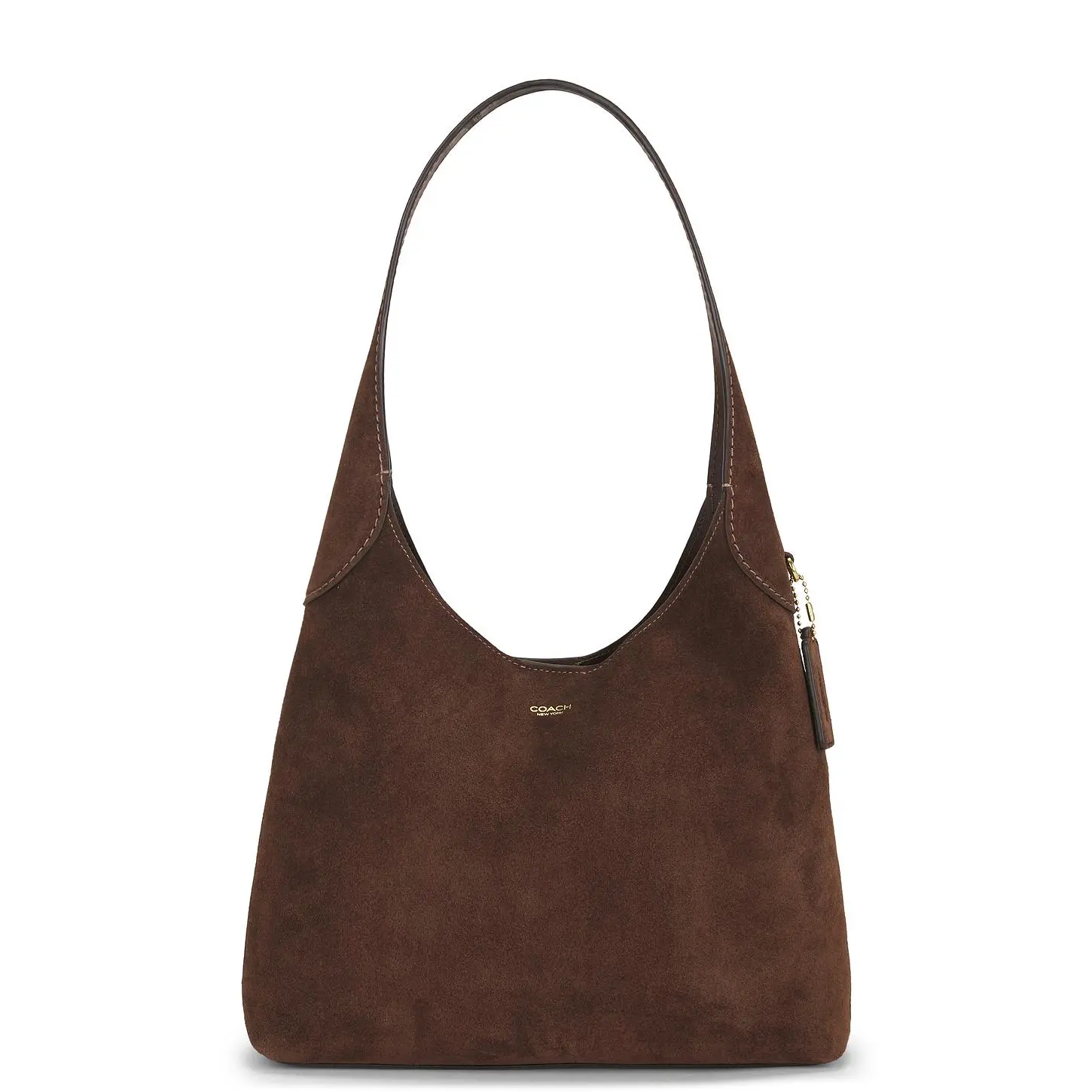 Coach Suede Brooklyn Shoulder Bag 28 in Dark Chocolate