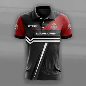 LIGA MX Chivas Guadalajara Personalized Name Multi Color Polo ST2604