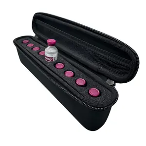 Insulin/Medicine/GLP-1 Fridge Vial Holder Protective Storage Case - Fits all Standard 10ml U-100 Vials - High density foam protection - 9 vials sleek single row design