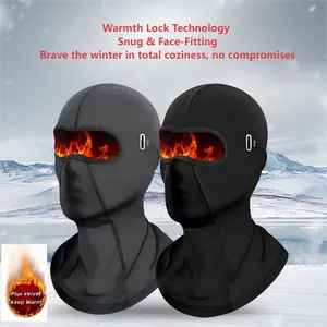 Unisex Ski Face Mask Full-Face Windproof Fleece Hat with Eyeglass Hole Warm Facial Shield for Skiing