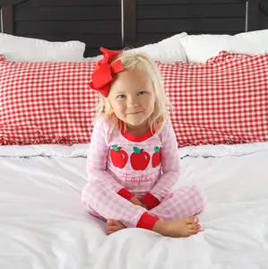 Apple Trio Pink Gingham Pajamas