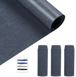 Denim Repair Kit with Easy Ironing Iron-On Patches, 4 Rolls of 4"x20" Dark Blue Denim Fabric for Jeans & Clothing Mending