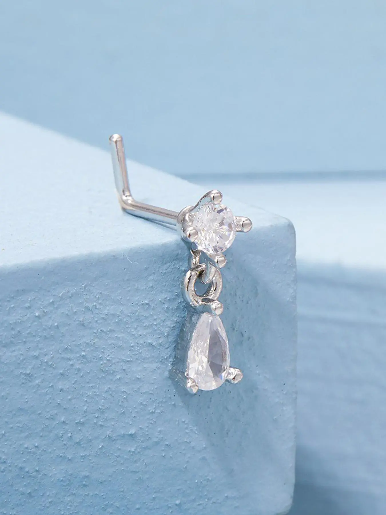 Cute Dangle Nose Stud for Women, Stainless Steel L Shape Nose Rings, 20gauge 18gauge Nose Piercing Jewelry, Body Piercing Jewelry