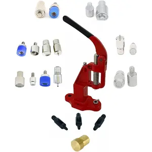 Mixed Dies Set with Hand Press Hole Punches for Snap Buttons Eyelets Grommets Rivets Setting Essential Dies for Hobbyists to Professionals