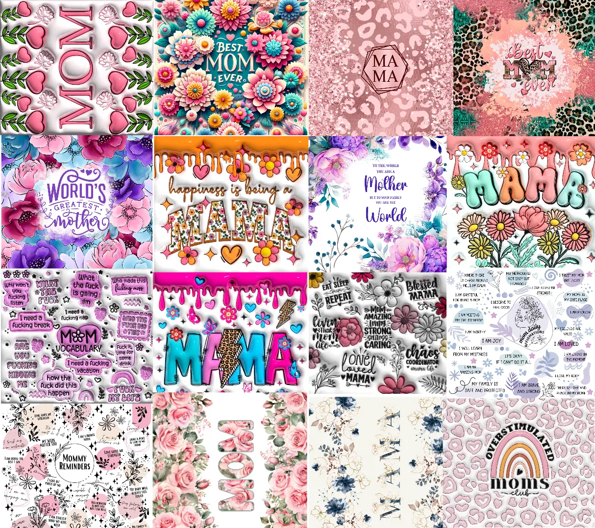 SUBLIMATION BUNDLE TRANSFERS, EASTER, ST. PATTY, MOTHERS DAY, HALLOWEEN, CHRISTMAS