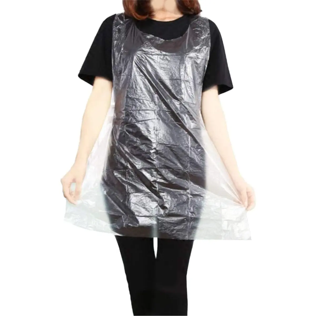 Disposable Translucent Plain Plastic Aprons (50 Count) - Lightweight, Breathable, Adjustable, Waterproof, Anti-Stain, Abrasive-Resistant, Multifunctional Industrial Aprons for Daily Cooking, Housework, Hanging Storage (All Seasons Use)