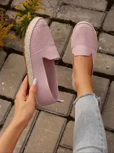 Women's Fashionable Plain Color Espadrilles, Casual Comfortable Flat Shoes for Daily Wear, Lightweight Breathable Shoes for All Seasons, Girl
