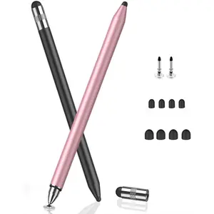 3 in 1 Stylus Pens for Touch Screens, High Sensitivity & Precision Capacitive Stylus for  iPad  Tablets  Galaxy  Universal Touchscreen Devices (2 Pack-Black/Rose )