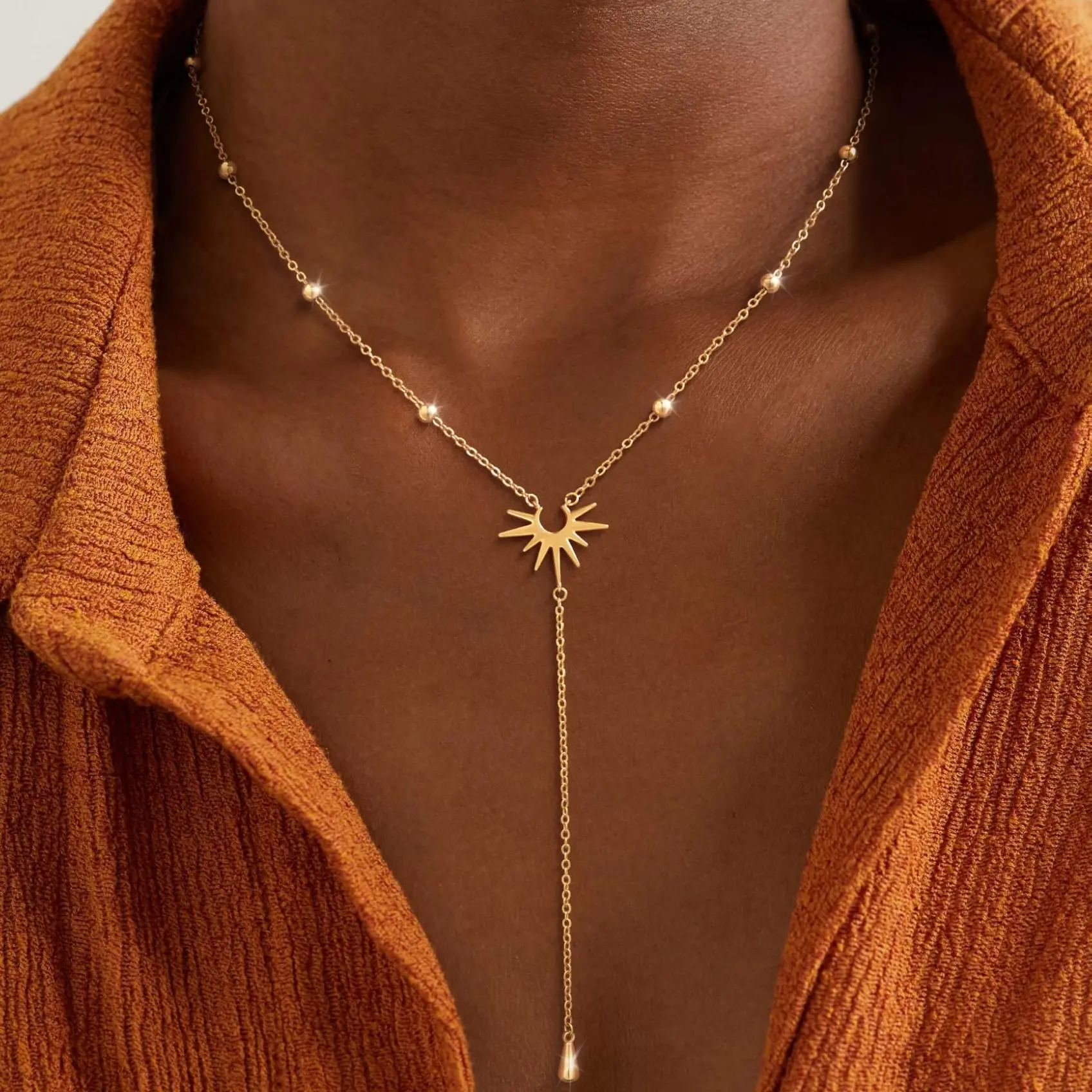 Loyalove Best Gift For Mother' s Day Y-shaped Lariat Gold Necklace for Women Trendy  Long  Drop Dangle Necklace Layered  Pearl Necklace Bar CZ Pendant for Women Jewelry set