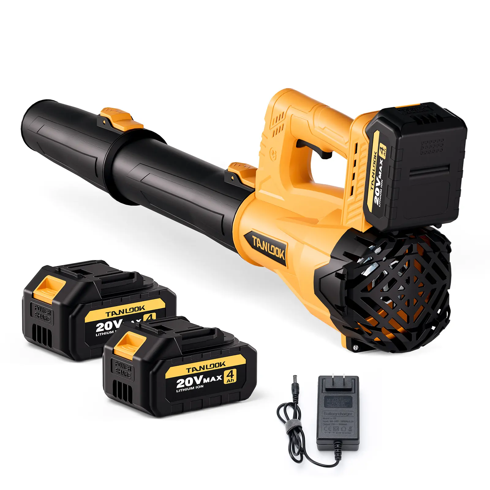TANLOOK High-Power Electric Leaf Blower - 580 CFM 160 MPH, 2×4Ah Batteries Included, Speed Adjustable - High Airflow for Blowing Leaves & Snow - Ideal Garden Tool for Autumn/Winter Care HC2
