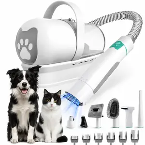 Pet Grooming Vacuum and Clipper Set, 7-in-1 Dog Hair Vacuum with Shaver, Paw Trimmer, 1L Dust Cup for Small Medium Cats Dogs
