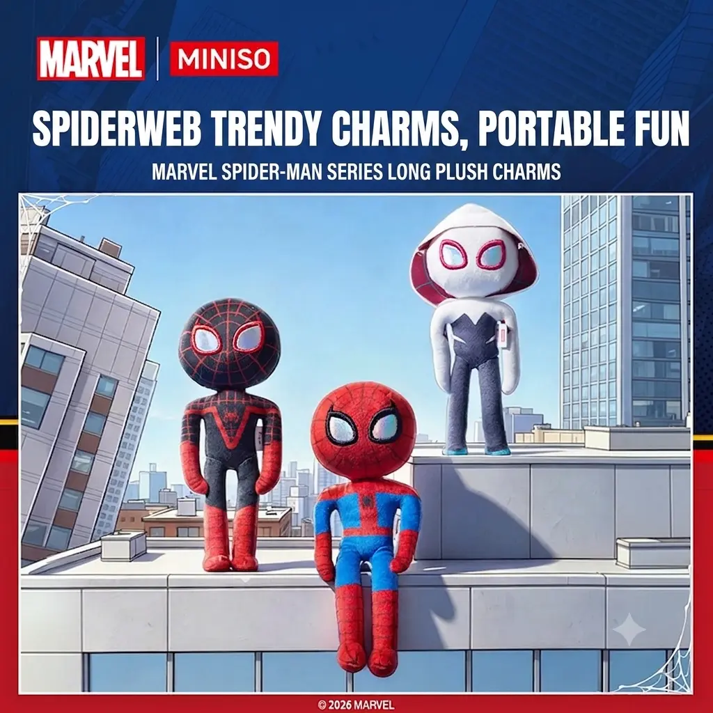 Marvel Spider-Man Long-Legged Plush Keychain,Cute Gwen & Miles Morales Stuffed Toy Pendant, Aesthetic Backpack Charm & Key Ring, Gifts for Kids Teen & Marvel Fans,Holiday Gift Birthday Gift(1pc)
