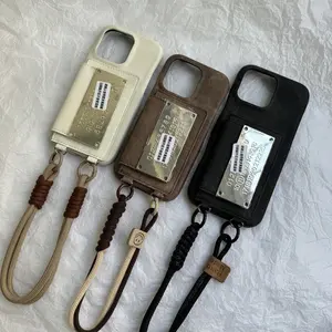 Lanyard Apple 17/16 Pro Max Phone Case Stand Compatible with iPhone 15/16 Pro Personalized Sequins 13/14