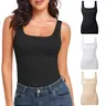 Women's Tummy Control Shapewear Tank Tops Seamless Square Neck Compression Tops, Slimming Body Shaper, Comfortable Breathable Fabric,summerwins,summeroutfits,vacationoutfits,beachoutfits,sohochic
