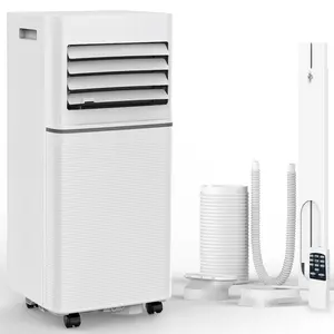 COWSAR 8,000/10,000 BTU Ultra Quiet Portable Air Conditioners, 3 in 1 operation system consists of Cool, Dry and Fan functions Portable AC with Remote Control, 24Hrs Timer, Installation Kits for Home/Office/Dorms, White