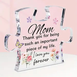 Acrylic Puzzle Shaped Ornament, Mom Gift from Daughter Son Kids, Birthday Gifts for Mom, Mothers Day Gift for Mom, Home Decor Products, Home Decoration