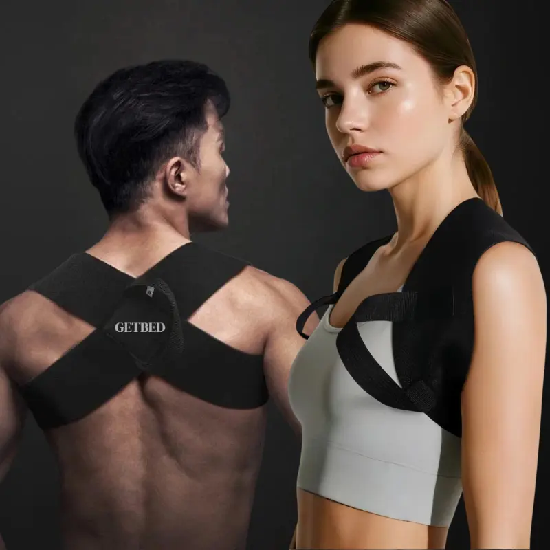 GETBED Fitness heavy shoulder straps, bench presses, shoulder training, shoulder support, press lifts, chest straight, straight back correction, open shoulder assist straps, Heavy Shoulder straightener breathable Healthcare Poor Posture