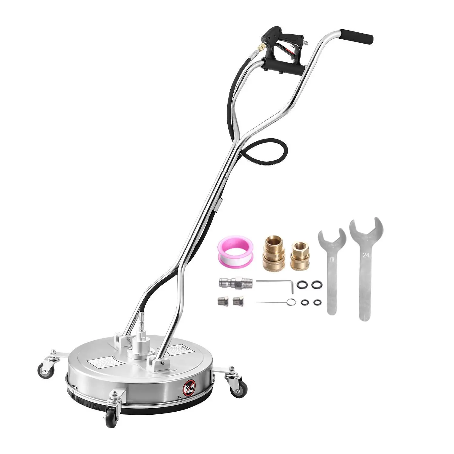 【Summerfinds】VEVOR 20" Pressure Washer Surface Cleaner 4 Wheels Dual Handle 4000 Max PSI