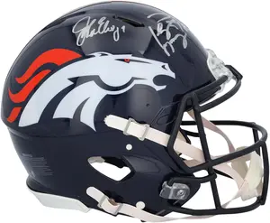 Peyton Manning and John Elway Denver Broncos Autographed Riddell 1997-2023 Throwback Speed Authentic Helmet - Fanatics Authentic Certified