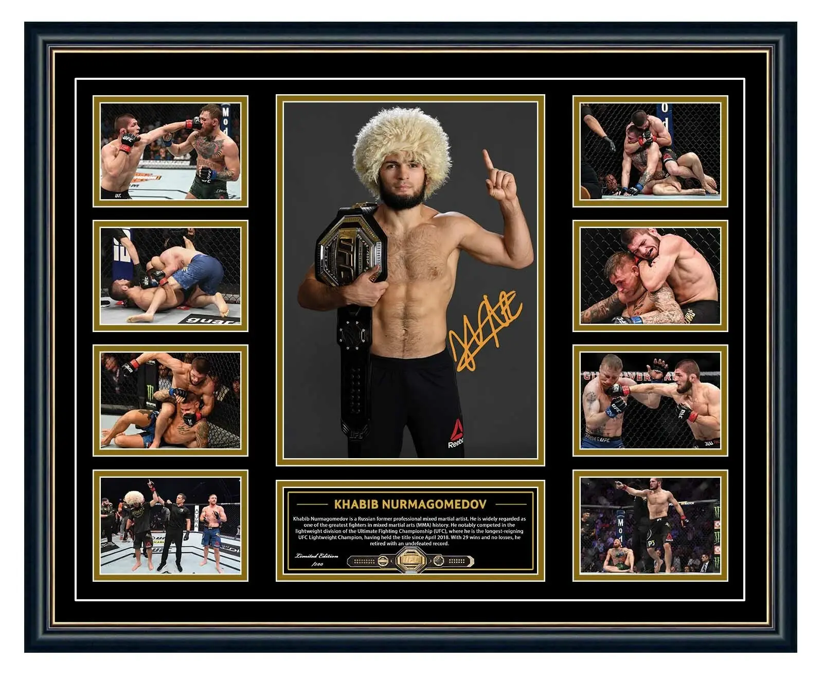 Khabib Nurmagomedov 29-0 Ufc Signed Photo Poster Limited Edition ( Unframed - Print Only )