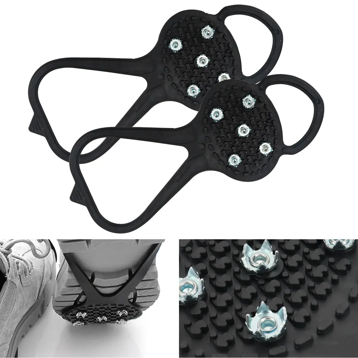 5 Tooth Ice Climbing Spikes, Non-Slip Mountaineering Hiking Shoes, Durable Anti-Slip Shoe Cleats, Outdoor Sports Equipment for Men & Women, Track Shoes Spikes Covers, Shoe Accessories