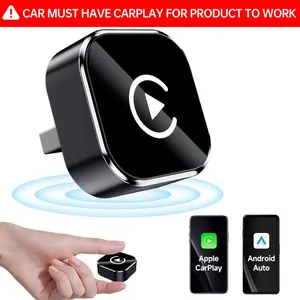 【Summervibes】2 in 1 Wireless Apple CarPlay Adapter, for both Apple and Android,converts wired to wireless, suitable for factory wired CarPlay cars from 2017+ Black
