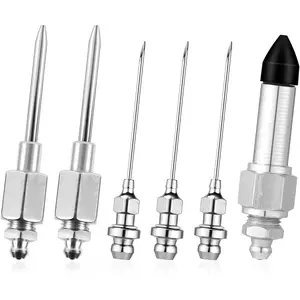 6PCS Grease Gun Needle Kit – Grease Injector Adapters for Precision Lubrication in Tight Spaces