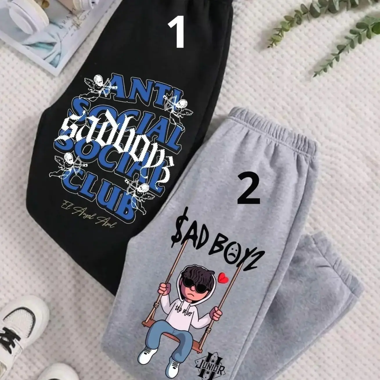 Anti Social Sad Boyz Club Baggy Sweats, Sad Boyz 4 Life Baggy Sweatpants, Juni0r H Mexico Pants, Hip Hop Clothing, Music Gift For Fans, USA Made M E