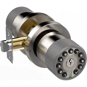 Keypad Door Knob with Key,Keyless Entry Door Lock, Code Locks Door Knob, Auto Lock,50 User Code,Easy to Install,for ,Office,Bedroom,Garage,No Deadbolt
