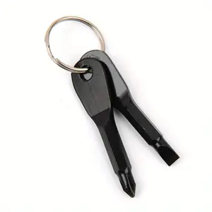 2pcs/set Portable Phillips Slotted Screwdriver, Outdoor Key Ring Keyring, Multi Mini Pocket Repair Tool, Screw Driver, EDC Gadget