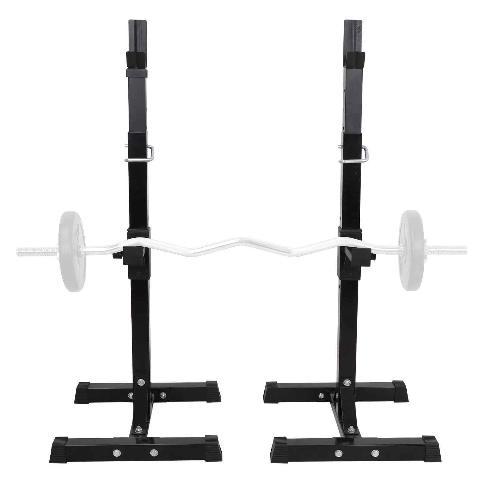 Zeny Squat Rack, Heavy-Duty Steel Barbell Stands with 550 LBS Capacity, Adjustable 40-66" Dip Station, Home Fitness Equipment for Squat Workouts, Home Gym Kit, Multifunctional Squat Rack