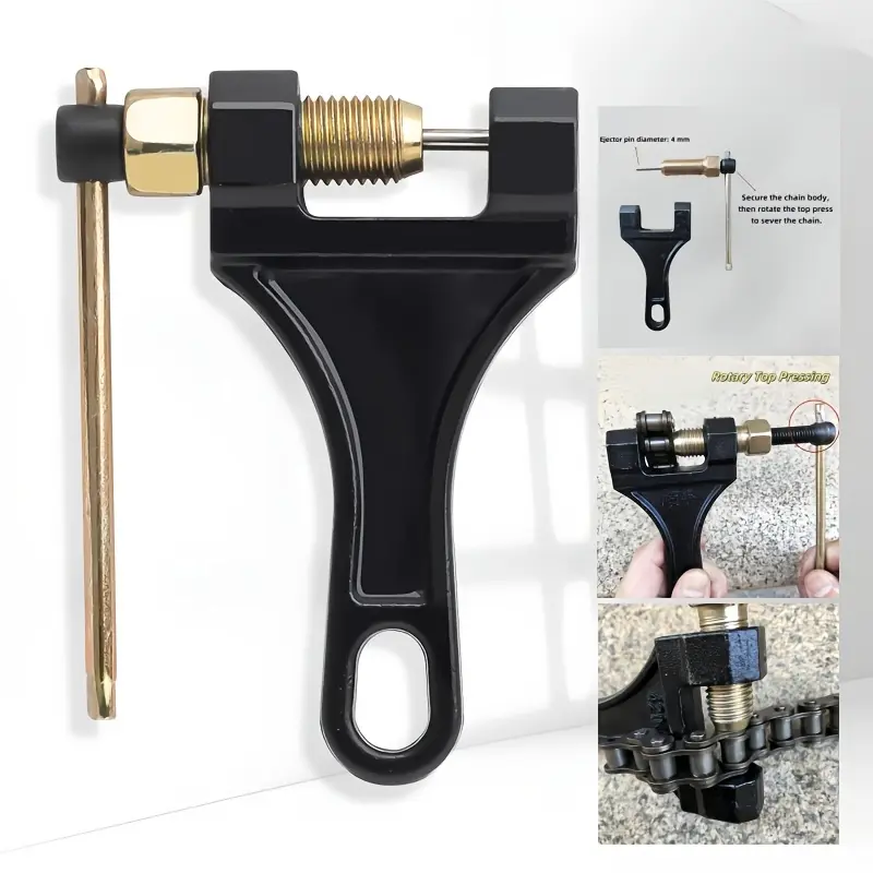 Bicycle/motorcycle Chain Cutter, Universal Bike Repair Tool, High Hardness Alloy Steel Pin, Thick Metal Body, Fits Motorcycles, E-Bikes, Bicycles