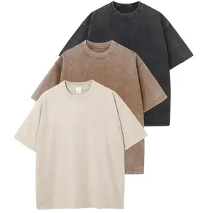 AIbart 3 Pack Women's Oversized T Shirts Acid Wash Cotton Crew Neck Half Short Sleeve Summer Unisex Tees Casual Loose Fit Solid Streetwear Comfortable Tops Basic Womenswear Plain Tshirt