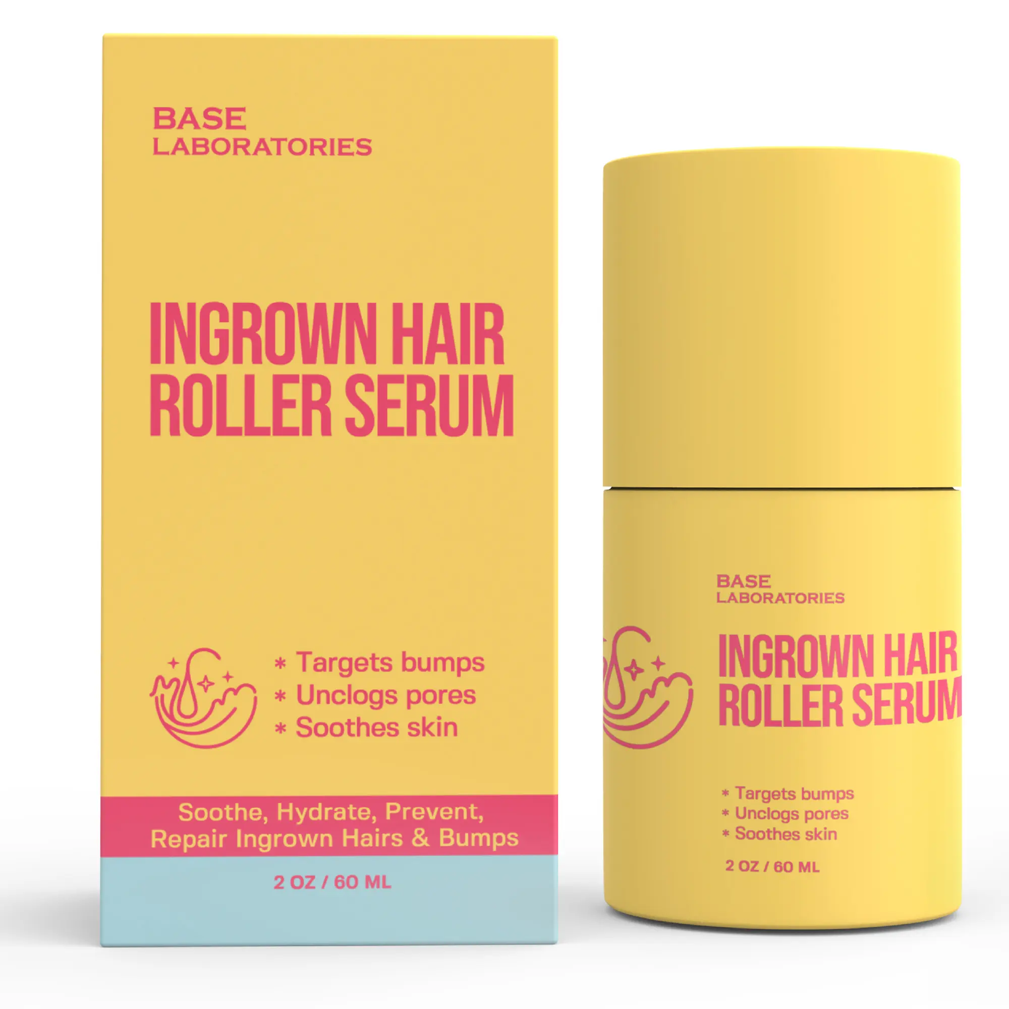 Ingrown Hair Roller Serum – AHA + BHA Razor Bump Treatment for Bikini Line, Underarms, Legs & Face – Salicylic Acid, Glycolic Acid, Niacinamide & Aloe Vera Clear Ingrowns, Calm Irritation & Fade Dark Spots, Body Care, Hair Removal