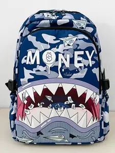 Fashionable New Colorful Student Backpack, School Backpacks, Lightweight Waterproof Bag with Printed Cartoon Pattern, Large Capacity Simple Design