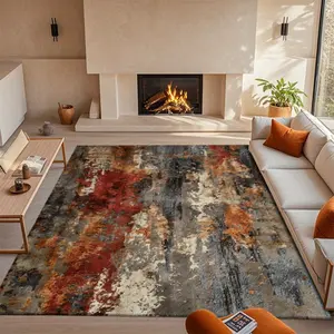 Luxury Carpet Soft Brown Red Orange Machine Washable Large Area with Non-Slip Backing for Living Room Bedroom Office Cafe Plush Texture Easy Clean Carpet for Home & Commercial Spaces Carpet for Bedroom