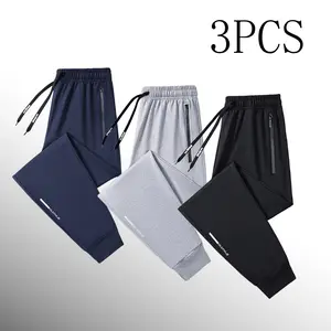 Men's 3-Piece Casual Streetwear Pants Set, Comfortable, Versatile, Stylish Sports Trousers, Athletic Activewear Sportswear, Track Pants, Workout Pants