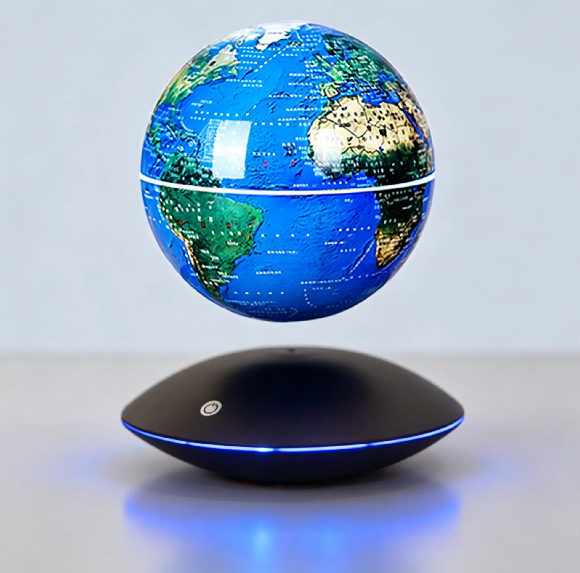 Magnetic Levitating Floating Round World Globe with LED Light - Auto-Rotating Anti-Gravity Lighting Accessory, Room Decor, Cool Tech Desk Decor, Unique Gift for Men, Gaming Room