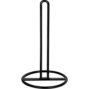 Paper Towel Holder Countertop,Kitchen Paper Towel Stand Holder for Kitchen Organization and Storage, Paper Towel Holders for Standard and Large Size Rolls (Black)