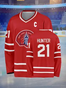 Heated Rivalry Red Hockey Jersey, #21, Scott Hunter Classic Print Top, TV Series Inspired, Quick-Dry Breathable Machine Washable, Athletic T Shirt, Athletic Training Apparel, The Perfect Gift for Fans and Athletes